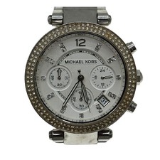 Relógio feminino Michael Kors Parker mostrador prateado cronógrafo aço inoxidável comprar usado  Enviando para Brazil