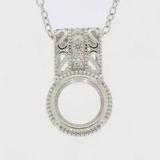 Usado, Pingente feminino 2 quilates corte redondo moissanita real semi montagem folheado a ouro branco 14k comprar usado  Enviando para Brazil