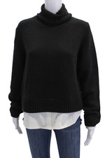 Usado, Suéter Michael Kors feminino cashmere falso camisa gola alta preto tamanho G comprar usado  Enviando para Brazil