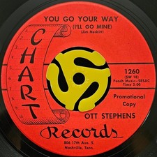 Country Bopper 45 - Ott Stephens - You Go Your Way - Chart Records Vg+ HEAR, usado comprar usado  Enviando para Brazil