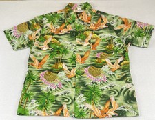 Camisa ROYAL HAWAIIAN Floral Palmeiras Pássaros Multicolorida Botão para Cima Tamanho Grande  comprar usado  Enviando para Brazil