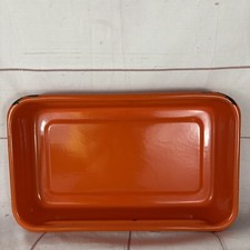 Assadeira vintage MCM laranja brilhante esmalte 16"x10" comprar usado  Enviando para Brazil