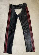 Leather chaps red for sale  LONDON