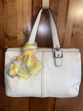 Usado, Bolsa satchel/alça superior COACH vintage couro ósseo H33-9545 8/2003 autenticada comprar usado  Enviando para Brazil