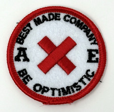 Best Made Co Logo Tecido Patch Be Optimistic AxE Círculo Branco Vermelho Bordado 2" comprar usado  Enviando para Brazil