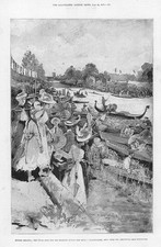 Estampa antiga 1897 - OXFORDSHIRE Henley Regatta Grosvenor Club Sculls Heat (125) comprar usado  Enviando para Brazil