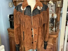 mens fringed leather jacket for sale  UK