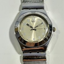 Usado, Relógio feminino Swatch Irony quartzo analógico mostrador prateado cinto de malha vintage 573 comprar usado  Enviando para Brazil