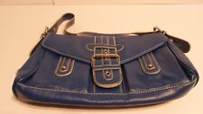 Tommy Hilfiger Cartera de Cuero Guijarro Bolso de Hombro Baguette Vintage Azul segunda mano  Embacar hacia Argentina