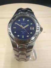 Bulova Marine Star relógio de quartzo feminino mostrador azul 96B49 data analógica, nova bateria comprar usado Bulova Marine Star relógio de quartzo feminino mostrador azul 96B49 data analógica, nova bateria comprar usado  Enviando para Brazil