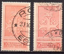 Używany, ITALIA Isole Egeo RODI Generali 1940 - Usati 10 e 75 c. Mostra Triennale #S#JME na sprzedaż  Wysyłka do Poland