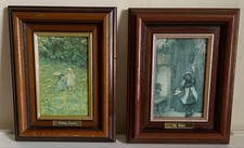 2x FOTOS PEQUEÑAS TERMINADAS A MANO, EL VISITANTE Y Recogiendo FLORES, TALLA 23×18  segunda mano  Embacar hacia Mexico