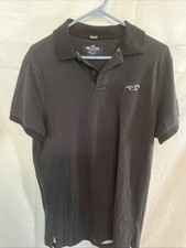 Camisa polo masculina Hollister grande preta manga curta gola alta elástica comprar usado  Enviando para Brazil