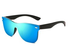 Usado, Óculos de sol unissex sem aro espelho lente única azul claro espelhado comprar usado  Enviando para Brazil