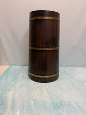 Barril de madeira cônico vintage com alças de metal 17 “H 7,75” W no topo 9,5” W bot comprar usado  Enviando para Brazil