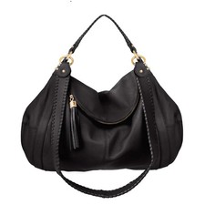 Bolsa de ombro feminina Onna Ehrlich Rachel couro pebbled preto grande MSRP $650, usado comprar usado  Enviando para Brazil