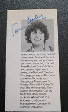 Tom baker autograph for sale  BROMSGROVE