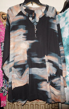 2X SEVEN7 MELISSA MCCARTHY MANGA LONGA gola redonda azul deserto estampa blusa bolso comprar usado  Enviando para Brazil