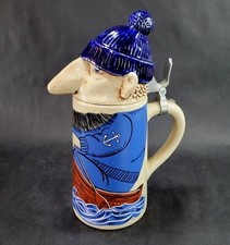 Usado, Caneca de cerveja vintage GERZIT Gemz W.ALEMANHA Stein Sailor nariz grande rosto comprar usado  Enviando para Brazil