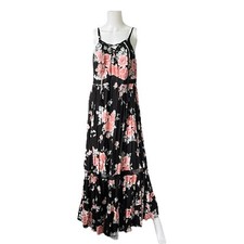 Vestido maxi tórrido em camadas romântico estampa floral preto rosa plus size 2X comprar usado  Enviando para Brazil