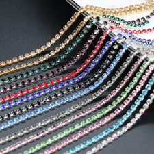 Corrente de 10 jardas SS6-SS16 vidro colorido strass em prata base cristal artesanato faça você mesmo comprar usado  Enviando para Brazil