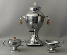 CONJUNTO DE CAFETEIRA VINTAGE DÉCADA DE 1940 KEYSTONEWARE CROMADO COADOR - MARCADO comprar usado  Enviando para Brazil