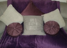 Aubergine grey cushion for sale  DOWNHAM MARKET