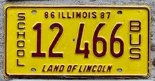 Placa de licença de ônibus escolar 1986 - 1987 marrom sobre amarelo Illinois comprar usado  Enviando para Brazil