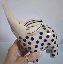 Sklep Anko Poland Słoń Ceramiczny Granatowy Kropki Trunk Up Figurka Uchwyt na pierścień  na sprzedaż  Wysyłka do Poland