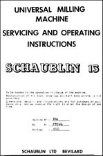 Manual de instruções de serviço e operador compatível com fresadora universal Schaublin 13 comprar usado  Enviando para Brazil