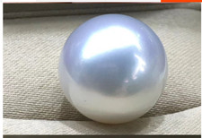 Huge 14mm natural south sea genuine white round loose pearl half drilled 288AAA comprar usado  Enviando para Brazil