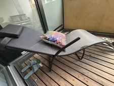 Liegestuhl sonnenliege schwarz gebraucht kaufen  Frankfurt am Main