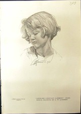 Usado, Antigo Leonard Constant Lambert Desenho a Lápis Lindo Fair Girl Studi comprar usado  Enviando para Brazil
