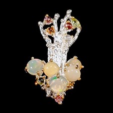 Broche de opala natural loja exclusiva prata esterlina 925/NB26355 comprar usado  Enviando para Brazil