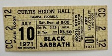 Ingresso para concerto Black Sabbath 1971 Tampa Florida verde dourado comprar usado  Enviando para Brazil