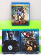 IRON MAN TRILOGY 1 2 3 MCU MOVIES #1 #3 & #7 ROBERT DOWNEY JR BLU RAY, usado comprar usado  Enviando para Brazil