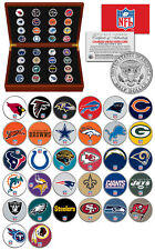 Usado, Logotipo de futebol americano da NFL meio dólar americano JFK conjunto de 32 moedas em caixa de madeira cereja premium comprar usado  Enviando para Brazil