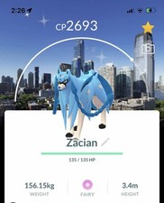 ✨ Raro Cartão de Localização de Fundo Zacian Brilhante Nova Jersey✨ Pokémon Go Trade | PoGo comprar usado  Enviando para Brazil