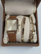 Conjunto de relógio e pulseira femininos Lucky Brand LW105BR couro genuíno tom dourado. NOVO  comprar usado  Enviando para Brazil