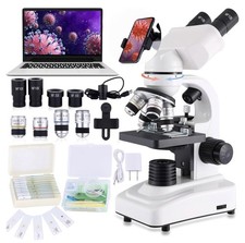 Microscópio binocular profissional 40X-2500X Research Class iluminação LED dupla comprar usado  Enviando para Brazil