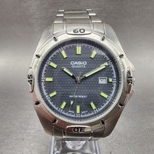 Relógio de mergulho Casio MTP-1244 masculino 41mm mostrador preto tom prata data redonda nova bateria comprar usado  Enviando para Brazil
