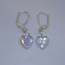 Brinco feito à mão de prata esterlina Swarovski cristal transparente coração AB 6225 alavanca traseira comprar usado Brinco feito à mão de prata esterlina Swarovski cristal transparente coração AB 6225 alavanca traseira comprar usado  Enviando para Brazil