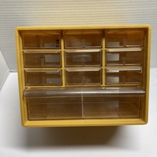 Vintage Akro Mills Plástico Amarelo 10 Gavetas Peças Armário Lixeira Armazenamento EUA, usado comprar usado  Enviando para Brazil