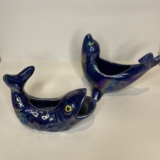 Vintage blue iridescent for sale  CHESSINGTON