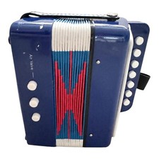Brinquedo musical infantil ACCORDIAN azul vermelho branco 10 teclas furos de tom mini instrumento comprar usado  Enviando para Brazil