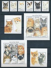 [110185] Tanzania 1999 Mascotas gatos pelo corto bobtail con hojas de recuerdo Estampillada sin montar o nunca montada segunda mano  Embacar hacia Mexico