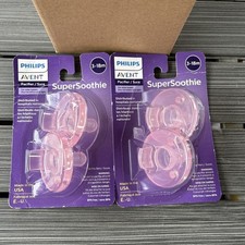 2 X Chupetas Philips Avent Super Soothie Rosa Pacote com 2 3-18m, NOVA (danos na caixa), usado comprar usado  Enviando para Brazil