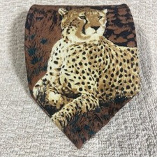 Usado, Gravata de seda 100% importada 58 x 4 espécies ameaçadas de extinção leopardo com filhotes comprar usado  Enviando para Brazil