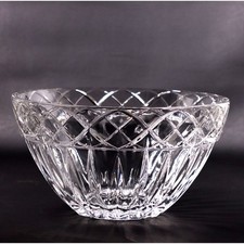 Usado, Tigela de frutas cristal 10" com faixas de onda senoidal com cortes verticais fundo margarida comprar usado  Enviando para Brazil