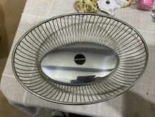 Tigela de frutas Alessi Inox 18/10 Itália fio de aço inoxidável formato oval, usado comprar usado  Enviando para Brazil